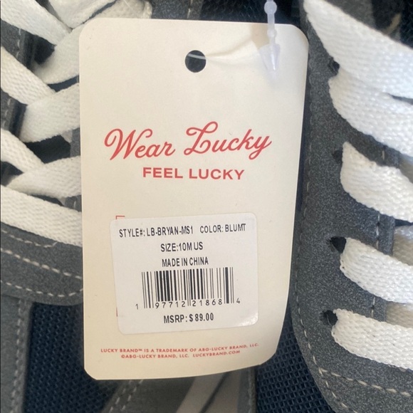 Lucky Brand Gray and Blue Sneakers with Suede and Mesh - Picture 9 of 10